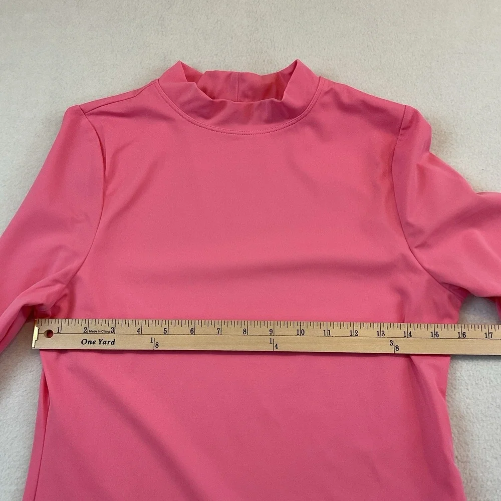Lands End Rash Guard Swim Top Girls‎ Youth XL 16 Pink Long Sleeves